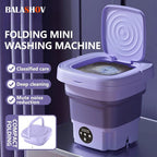 Portable Folding Mini Washing Machine – Compact Electric Washer for Travel & Home