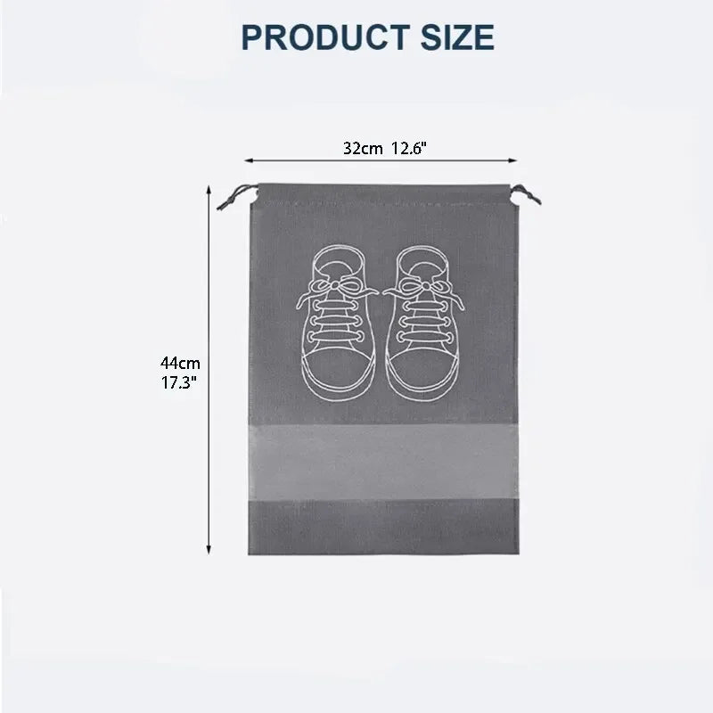 Pack of 3 Non-Printed Shoes Storage Bag – Travel Drawstring Shoe Organizer (Dustproof)