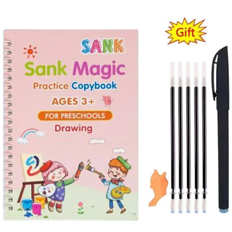 Children Writing Practice Book for Kids – Reusable Magic Copybook Set