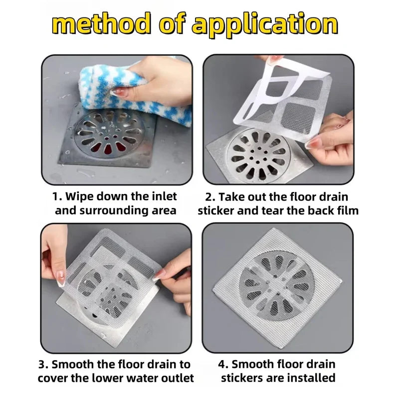 Adhesive Sink Drain Patch (Pack of 20) – Anti-Clog Hair Catcher Filter | Kitchen & Bathroom Drain Protector