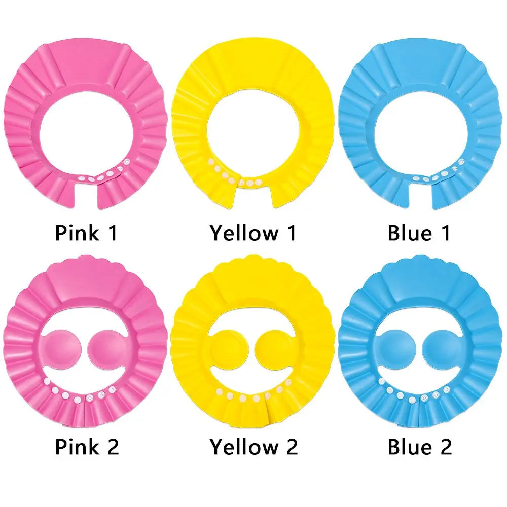 Pack of 2 Kids Shower Cap – Adjustable Baby Bath Shampoo Shield Hat