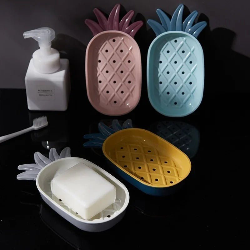 Pineapple Soap Holder – Cute Drain Soap Dish with Tray | Bathroom & Kitchen Soap Stand
