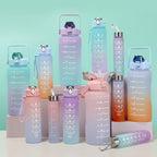 3PCS Water Bottle Set – Motivational Gradient Bottles
