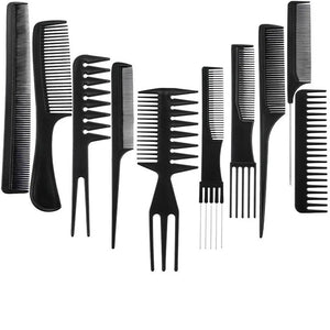 Hair Styling Tool Set (10 PCS) – Professional Combs Kit for Cutting, Styling & Sectioning