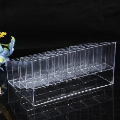 24 Grid Makeup Organizer – Acrylic Cosmetic Storage Box | Lipstick, Nail Polish & Beauty Organizer