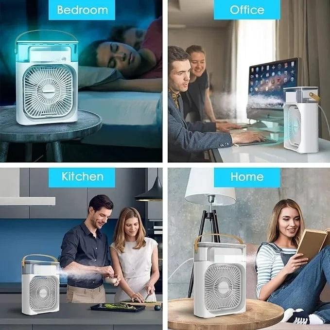 Mini Cooling Fan with Water Tank – Portable Air Cooler | Humidifier Fan with LED Light