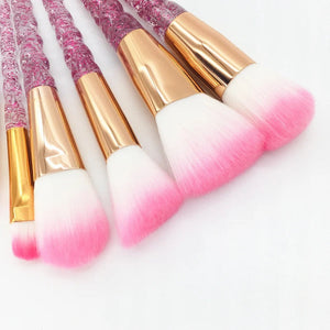 Glitter Pagoda 7pcs Makeup Brush Set – Crystal Handle Cosmetic Brushes Kit