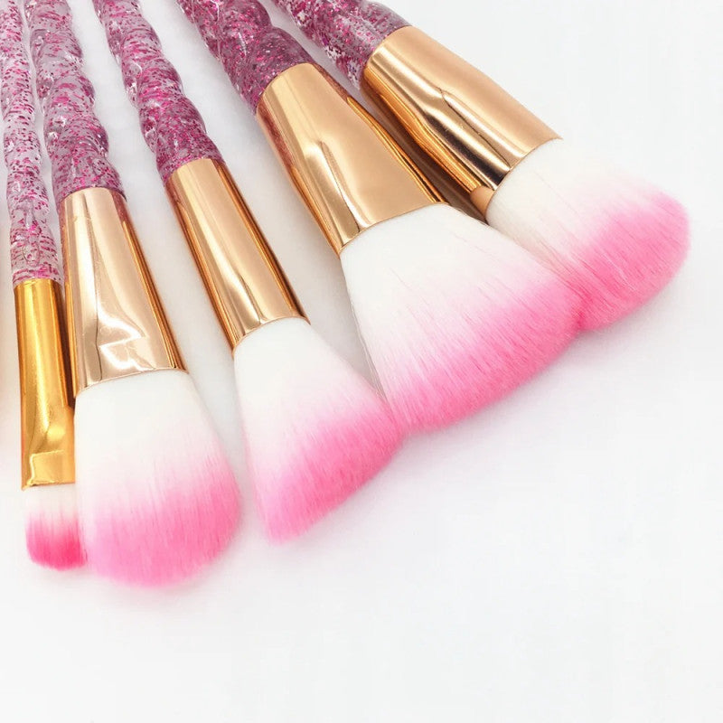 Glitter Pagoda 7pcs Makeup Brush Set – Crystal Handle Cosmetic Brushes Kit