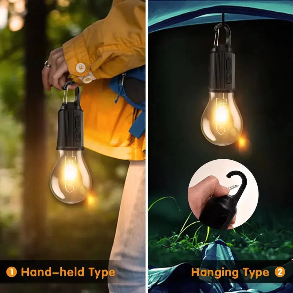 Solar Camping LED Bulb – Rechargeable Hanging Light for Outdoor, Emergency & Load Shedding