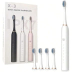 Sonic Electric Toothbrush – Rechargeable Waterproof Oral Care Brush with Extra Heads
