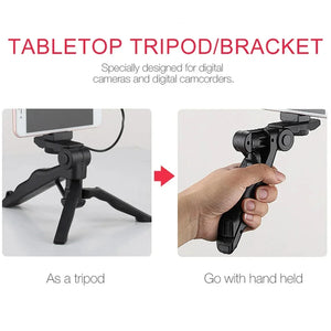 3-in-1 Vlogging Kit – Tripod Stand + LED Fill Light + Microphone Set for Mobile