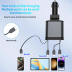 45W Car Phone Charger – Multi-Port Fast Charging USB A + Type-C Car Adapter