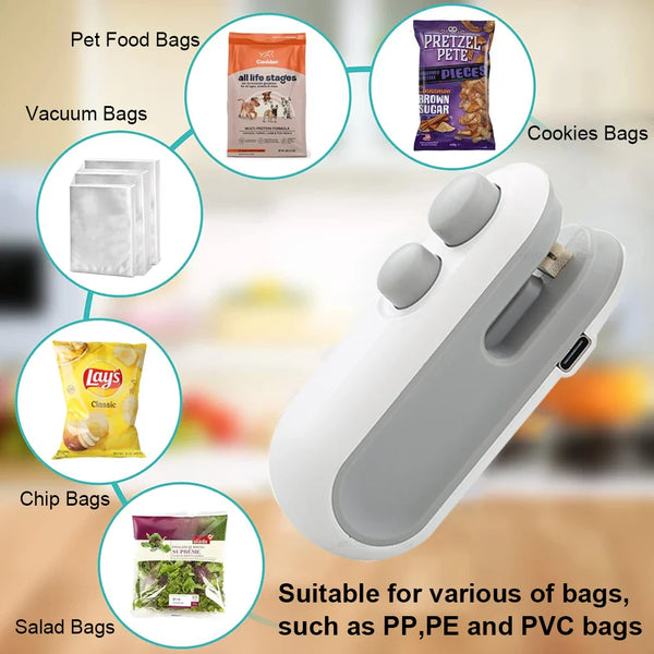 Mini Snack Bag Sealer – Portable Heat Sealer | Food Fresh Keeping Machine