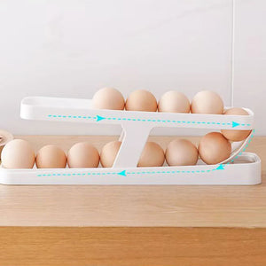 2 Layer Egg Storage Box – Fridge Egg Organizer Tray | Space Saving Egg Holder Container