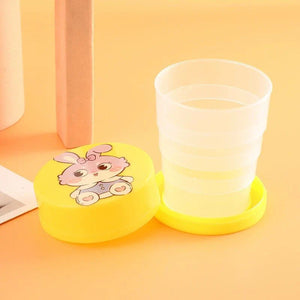 Pack of 2 Magic Glass – Collapsible Foldable Kids Cup with Lid (Portable & Cute Design)