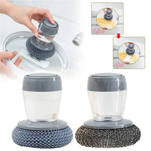 Pack of 2 Automatic Liquid Dispensing Palm Brush – Multi-Purpose Kitchen Cleaning Brush