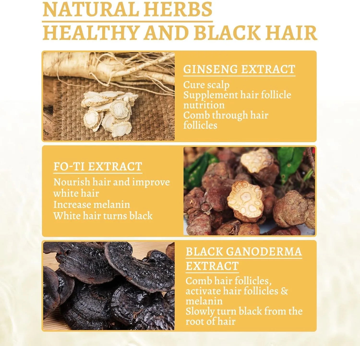Black Hair Oil – Ganoderma Nutrient Natural Darkening Oil