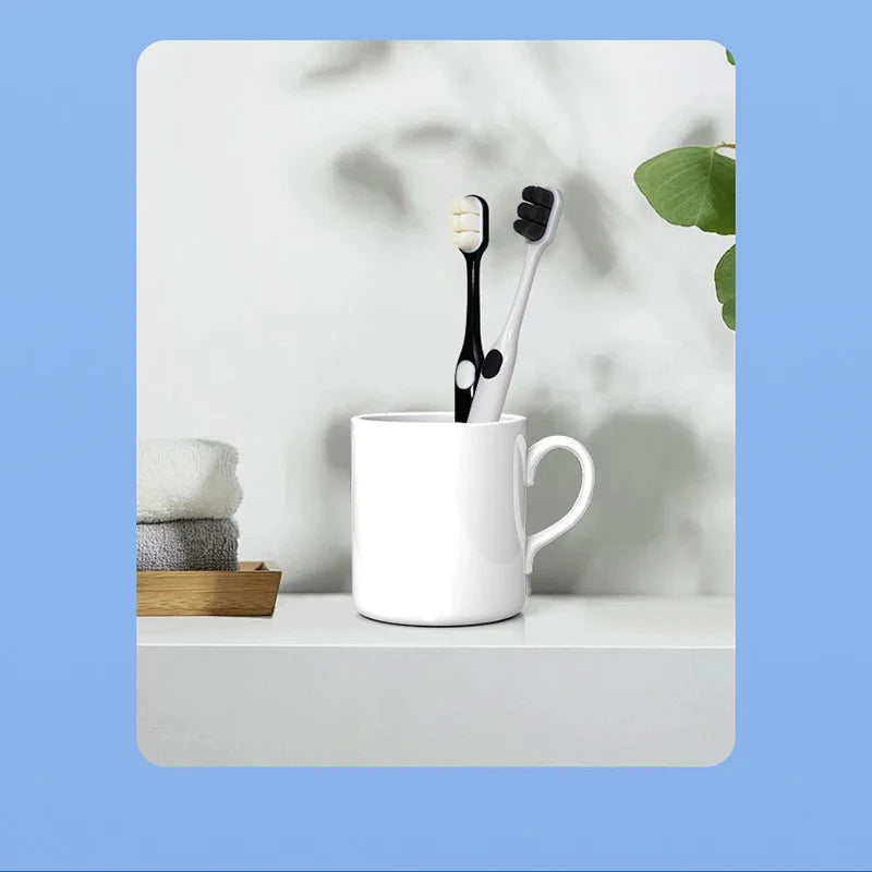 LOTUS Soft Toothbrush – Ultra Soft Bristles Adult Brush (White/Black Premium Design)