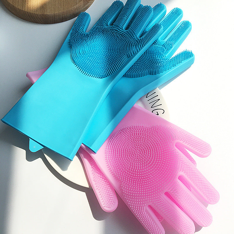 Silicone Washing Gloves – Multi Purpose Cleaning & Dishwashing Gloves with Scrubber