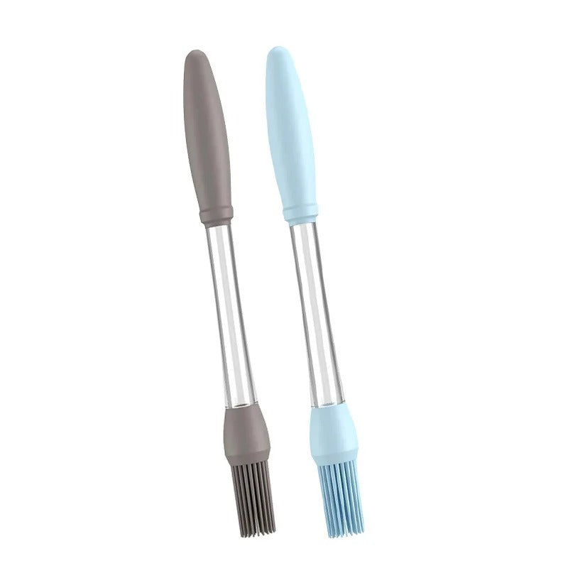 Pack of 2 Oil Push Silicone Brush – BBQ Oil Dispenser Brush for Cooking & Baking