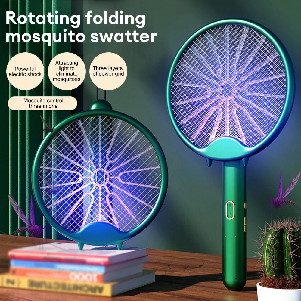 Foldable Mosquito Killer Racket with UV Light – Rechargeable Electric Swatter