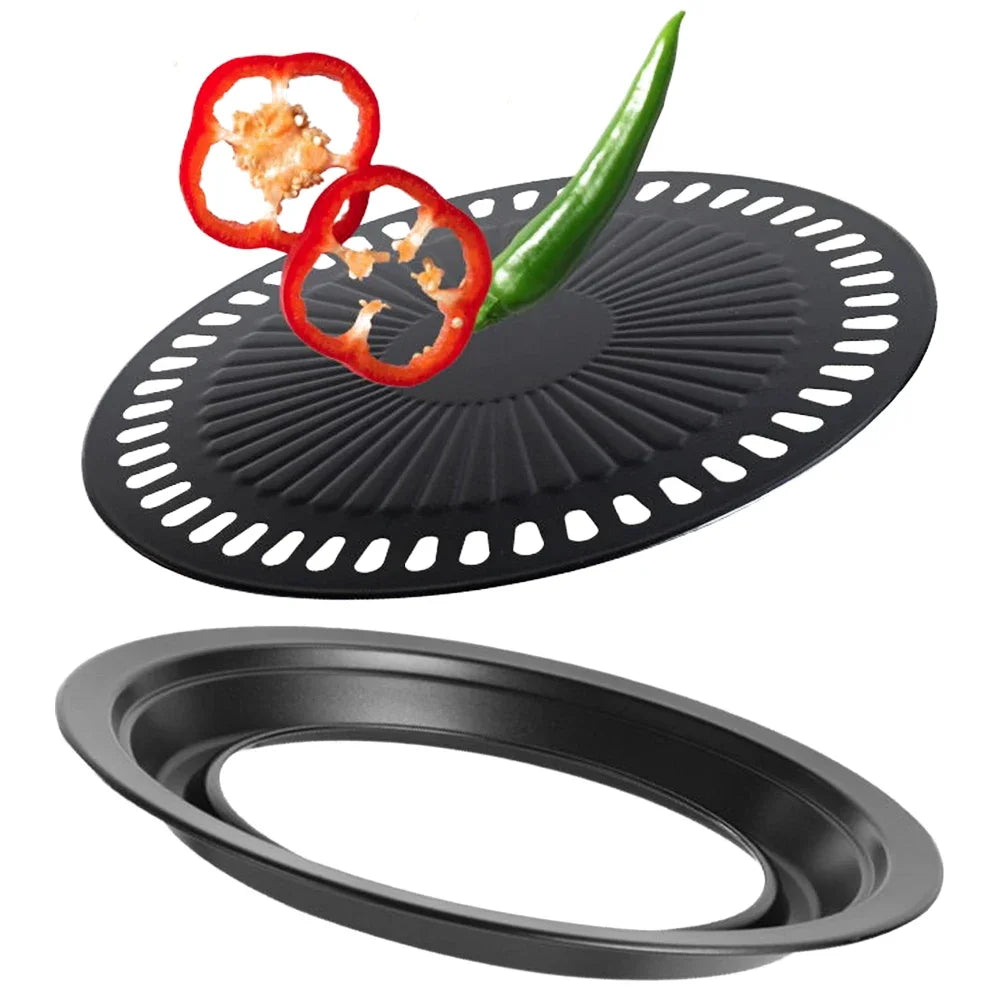 Stove Top BBQ Grill Pan – Non-Stick Portable Grill for Gas Stove | Indoor BBQ & Steak Grill Plate