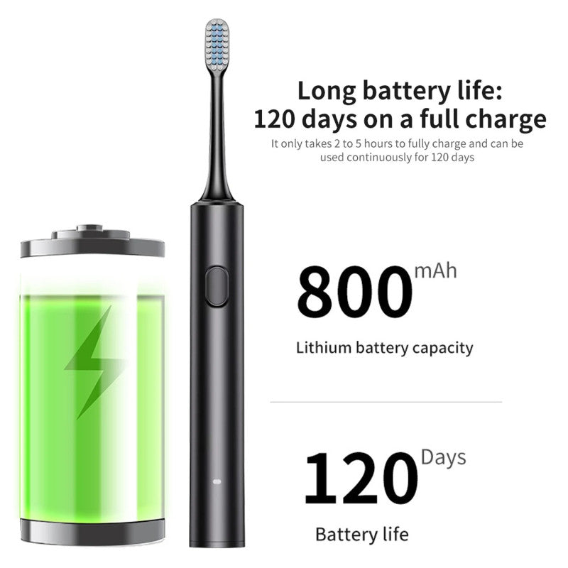 Sonic Electric Toothbrush – Rechargeable Waterproof Oral Care Brush with Extra Heads