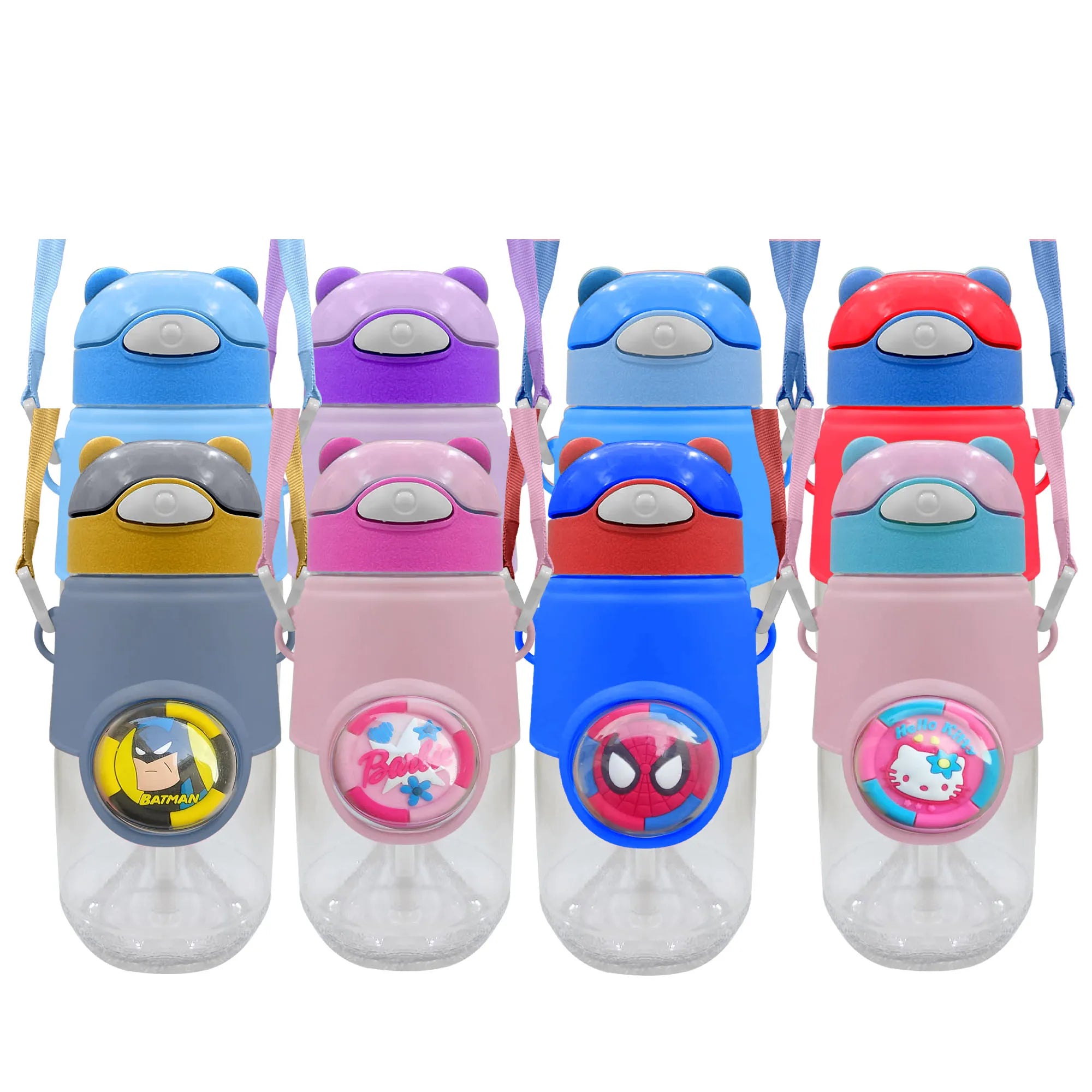Fancy Style Mighty 3D Cartoon School Bottle – Kids Straw Water Bottle (Leakproof)