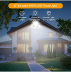 200W Solar LED Flood Light – Rechargeable Dimmable Outdoor Light with USB & Solar Charging (IP66 Waterproof)