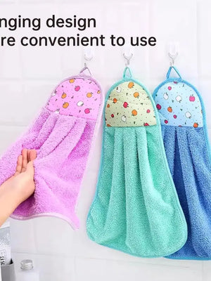 Pack of 3 Kitchen Hanging Towel – Super Absorbent Hand & Dish Towel | Soft Microfiber Hanging Cloth