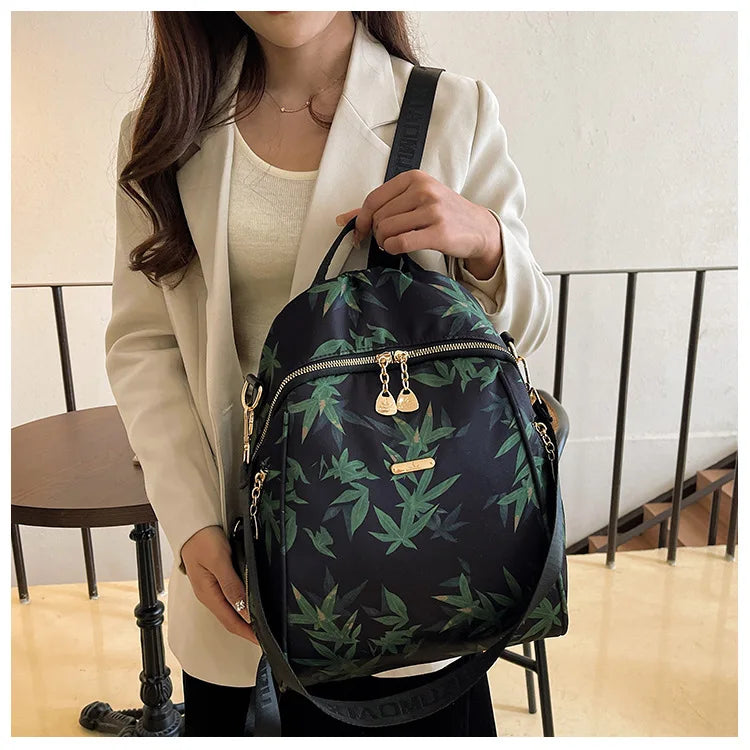 Ladies Croos Body Bag Black and Printed