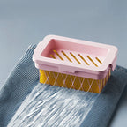 Pack of 2 Non-Slip Base Soap Holder Quick Draining Double Layer