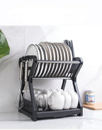 2-Tier Comfort Kitchen Rack – Dish Drying Rack with Cutlery Holder
