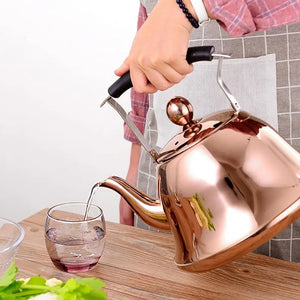 Stainless Steel Tea Kettle – Premium Golden Teapot for Kitchen & Tea Lovers