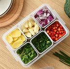 6 Grid Fridge Storage Box – Multi Compartment Organizer | Freezer Safe Kitchen Storage Box