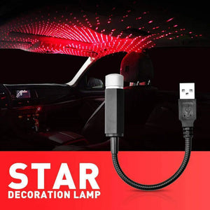 Car USB LED Star Light Projector – Interior Ambient Galaxy Light for Car