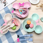 Pack of 2 Kids Butterfly Plate Set – Cute Cartoon Dinner Plate with Spoon & Fork