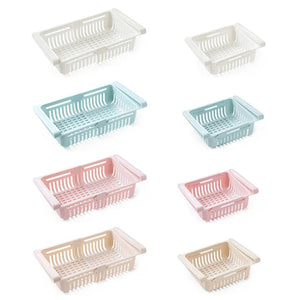 Pack of 2 Fridge Storage Basket – Adjustable Fridge Drawer Organizer | Sliding Storage Box for Fruits & Vegetables