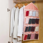 Pack of (2) 16 Pocket Hanging Organizer – Wardrobe Storage for Socks, Underwear & Accessories