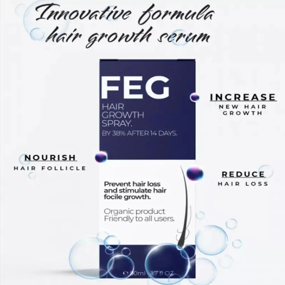 FEG Hair Growth Spray – Anti Hair Fall Treatment | Fast Hair Regrowth & Stronger Hair Formula