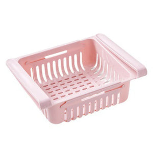 Pack of 2 Fridge Storage Basket – Adjustable Fridge Drawer Organizer | Sliding Storage Box for Fruits & Vegetables