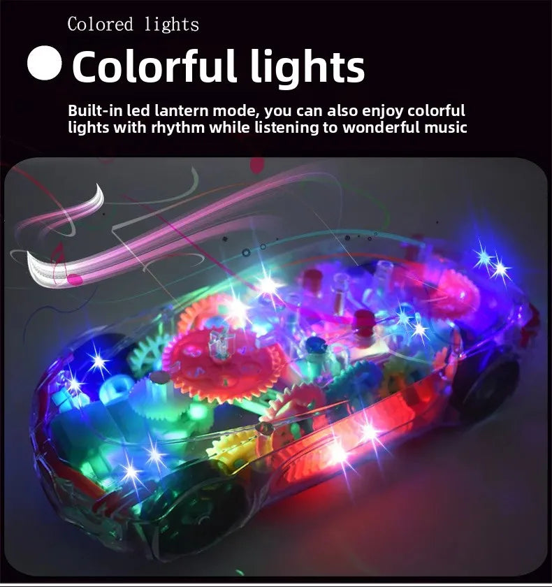 Transparent Police Concept Car Toy for Kids – Light & Gear Motion Puzzle Car