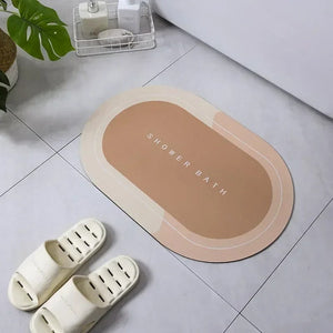 Oval Bath Mat – Anti-Slip Waterproof Bathroom Mat | Soft Quick Dry Shower Floor Mat