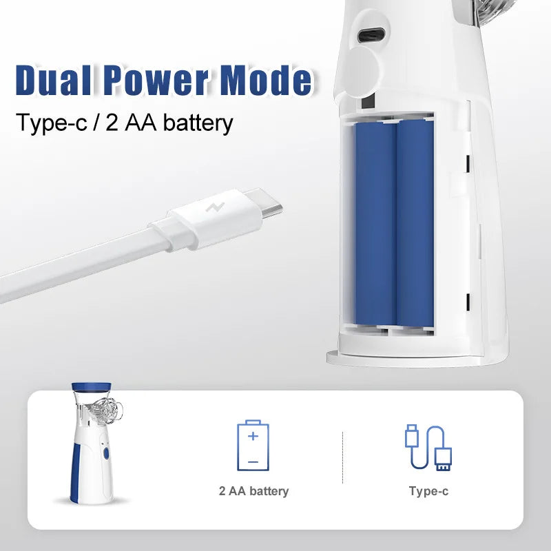 Portable Mesh Nebulizer Machine | USB Rechargeable Silent Nebulizer for Kids & Adults