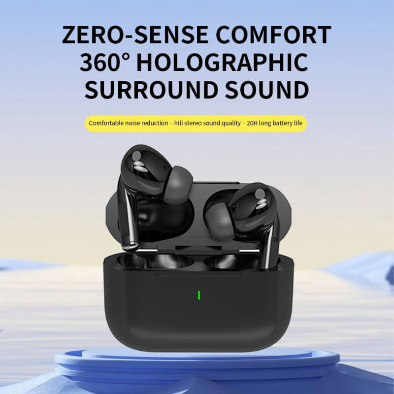 Wireless Bluetooth Earbuds (Black) – HD Sound, Noise Reduction & Charging Case