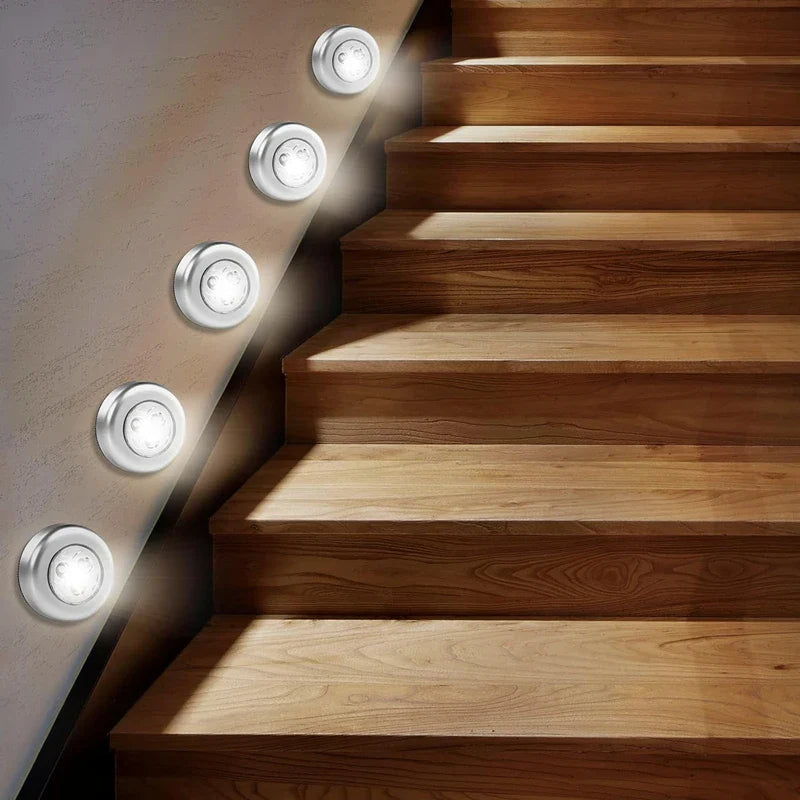 Pack of 3 LED Touch Cabinet Light – Wireless Stick On Light | Battery Operated Night Light for Kitchen, Wardrobe & Stairs