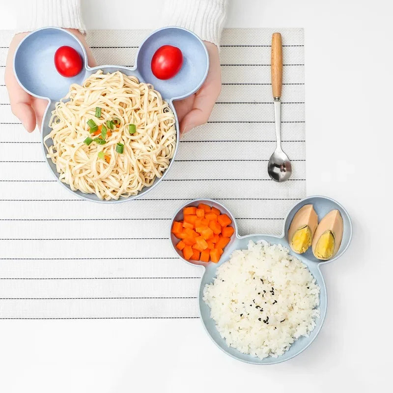 Pack of 2 Kids Butterfly Plate Set – Cute Cartoon Dinner Plate with Spoon & Fork