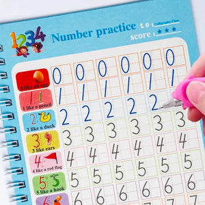 Children Writing Practice Book for Kids – Reusable Magic Copybook Set