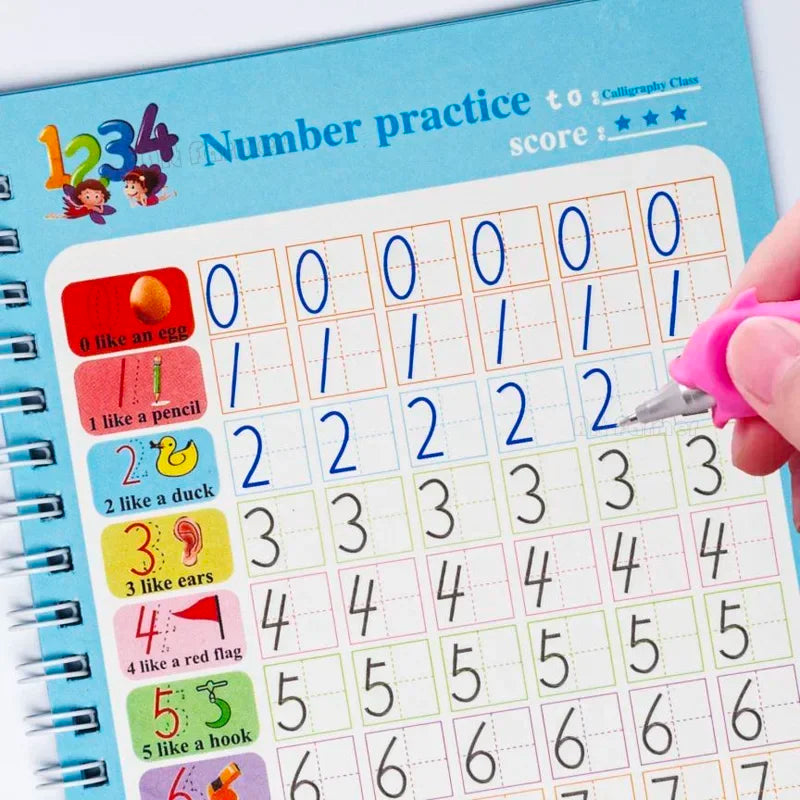 Children Writing Practice Book for Kids – Reusable Magic Copybook Set