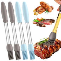 Pack of 2 Oil Push Silicone Brush – BBQ Oil Dispenser Brush for Cooking & Baking